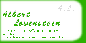 albert lowenstein business card